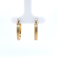 Load image into Gallery viewer, Line Texture Oval Hoop Earrings - Fifth Avenue Jewellers
