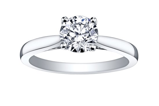 Maple Leaf Diamond Solitaire Ring In Platinum - Fifth Avenue Jewellers