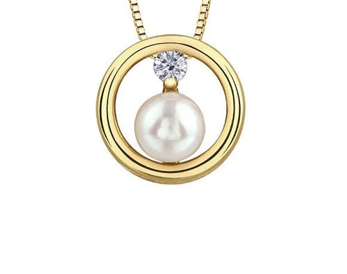 Maple Leaf Pearl & Diamond Necklace - Fifth Avenue Jewellers
