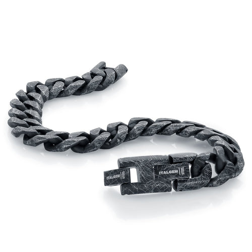 Matte Black Medium Curb Link Bracelet - Fifth Avenue Jewellers