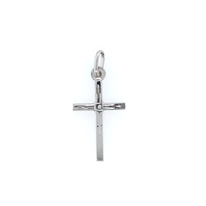 Medium Flat Silver Cross With Sunburst Detail - Fifth Avenue Jewellers