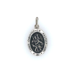 Medium Oval Silver St Christopher Medal - Fifth Avenue Jewellers
