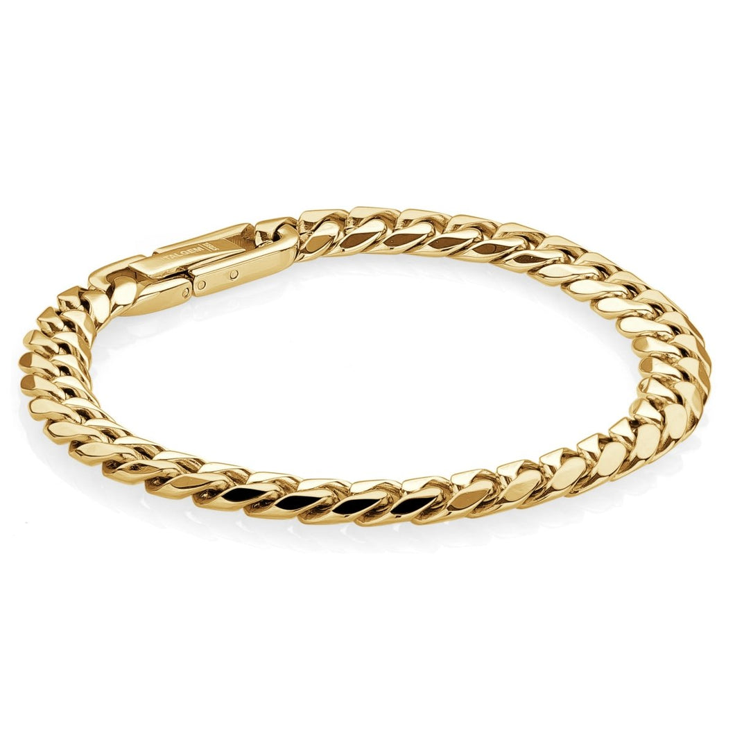 Mens Gold Ion Plated Stainless Steel Curb Bracelet - Fifth Avenue Jewellers