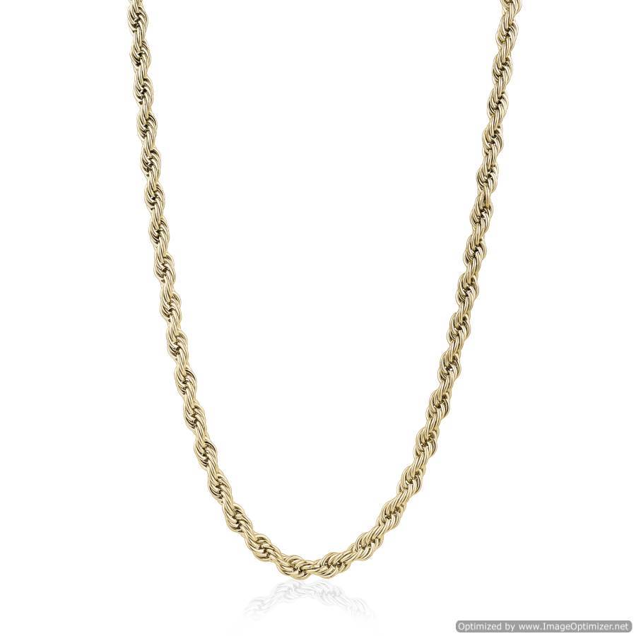 Mens Gold Steel Rope Chain SYN23-24 - Fifth Avenue Jewellers