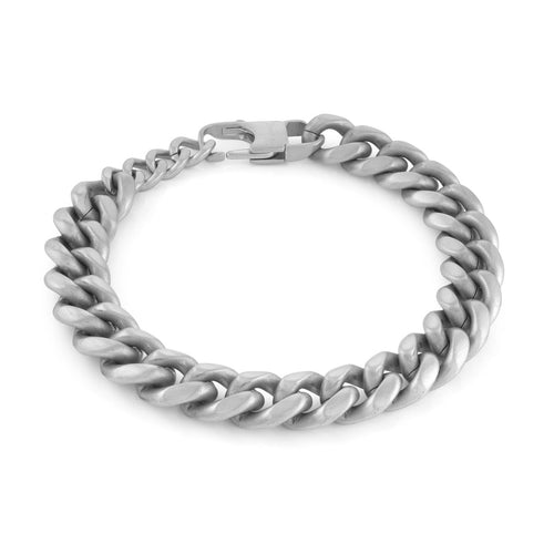 Mens Matte Steel Cuban Link Bracelet - Fifth Avenue Jewellers