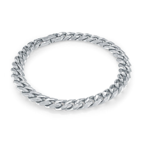Mens Sanded Curb Link Bracelet - Fifth Avenue Jewellers