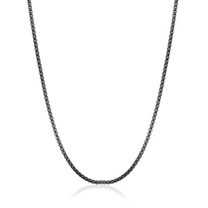 Mens Stainless Steel Black Box Chain - Fifth Avenue Jewellers