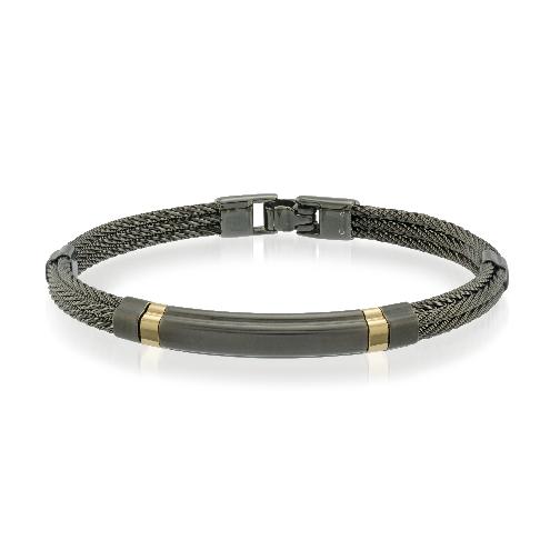 Mens Steel Black Matte Cable Bracelet SMBG21 - Fifth Avenue Jewellers