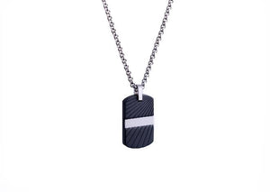 Mens Steel Black Matte Plated Dogtag Necklace SP51 - Fifth Avenue Jewellers