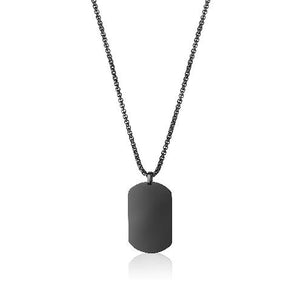 Mens Steel Black Plated Dogtag Chain SP105 - Fifth Avenue Jewellers