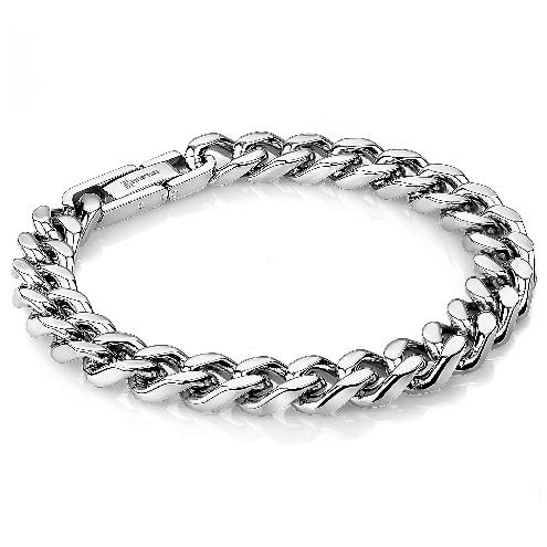 Mens Steel Curb Link Bracelet SMB306 - Fifth Avenue Jewellers