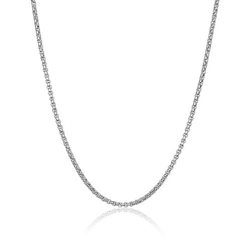 Mens Steel Round Box Link Chain SPN44-22 - Fifth Avenue Jewellers