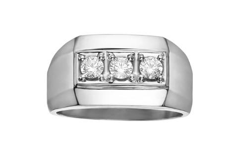 Mens Three Stone Diamond Ring - Fifth Avenue Jewellers