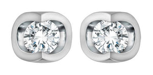 Mezza Luna Diamond Stud Earrings - Fifth Avenue Jewellers