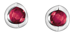 Mezza Luna Gemstone Stud Earrings - Fifth Avenue Jewellers