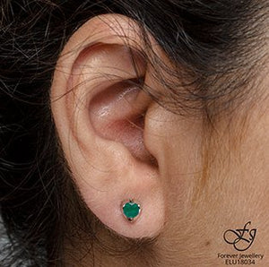 Mezza Luna Gemstone Stud Earrings - Fifth Avenue Jewellers