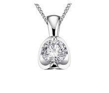 Load image into Gallery viewer, Mezza Luna Set Diamond Solitaire Necklace - Fifth Avenue Jewellers
