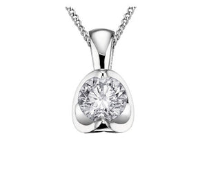 Mezza Luna Set Diamond Solitaire Necklace - Fifth Avenue Jewellers