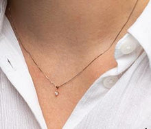 Load image into Gallery viewer, Mezza Luna Set Diamond Solitaire Necklace - Fifth Avenue Jewellers
