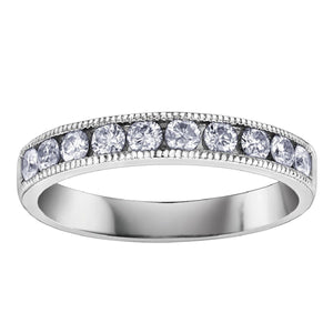Milgrain Charm Diamond Ring in White Gold - Fifth Avenue Jewellers
