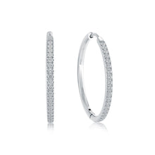 Load image into Gallery viewer, Modern Sparkling Hoop Earrings - Fifth Avenue Jewellers
