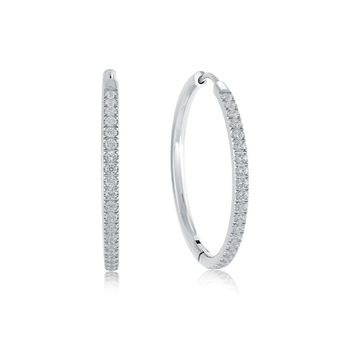 Modern Sparkling Hoop Earrings - Fifth Avenue Jewellers
