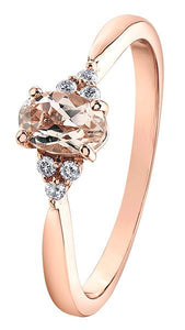 Morganite And Diamond Ring In Rose Gold - Fifth Avenue Jewellers