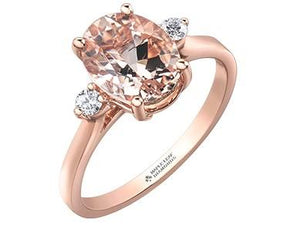 Morganite Solitaire With Diamond Accents - Fifth Avenue Jewellers