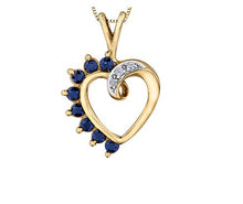 Load image into Gallery viewer, Open Heart Gemstone And Diamond Pendant Necklace - Fifth Avenue Jewellers
