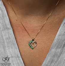 Load image into Gallery viewer, Open Heart Gemstone And Diamond Pendant Necklace - Fifth Avenue Jewellers
