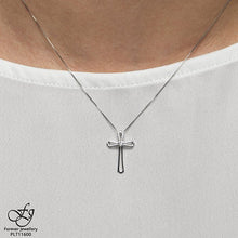 Load image into Gallery viewer, Open Work Diamond Accent Cross - Fifth Avenue Jewellers
