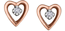 Load image into Gallery viewer, Openwork Heart Studs In Rose Gold - Fifth Avenue Jewellers
