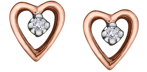 Openwork Heart Studs In Rose Gold - Fifth Avenue Jewellers