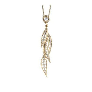 Openwork Willow Leaf Pendant Necklace - Fifth Avenue Jewellers