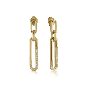 Oval And CZ Dangle Earrings - Fifth Avenue Jewellers