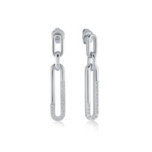 Load image into Gallery viewer, Oval And CZ Dangle Earrings - Fifth Avenue Jewellers
