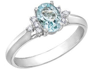 Load image into Gallery viewer, Oval Aquamarine And Diamond Ring - Fifth Avenue Jewellers
