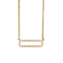 Load image into Gallery viewer, Oval Bar Necklace With White CZ - Fifth Avenue Jewellers
