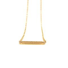 Oval Bar Necklace With White CZ - Fifth Avenue Jewellers