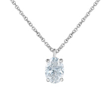 Load image into Gallery viewer, Oval Diamond Solitaire Necklace In White Gold - Fifth Avenue Jewellers
