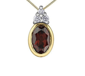 Oval Garnet Pendant Necklace - Fifth Avenue Jewellers