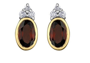 Oval Garnet Stud Earrings - Fifth Avenue Jewellers