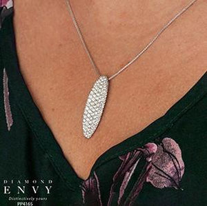 Oval Pave Set Diamond Pendant Necklace - Fifth Avenue Jewellers