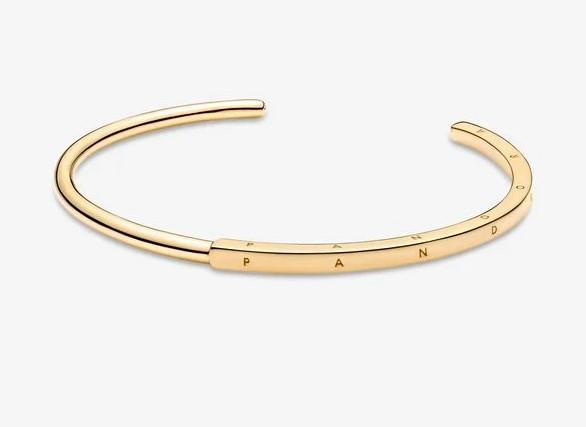 Pandora 14K Gold Plated Signature ID Bangle - Fifth Avenue Jewellers