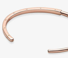 Load image into Gallery viewer, Pandora 14K Rose Gold Plated Signature ID Bangle - Fifth Avenue Jewellers
