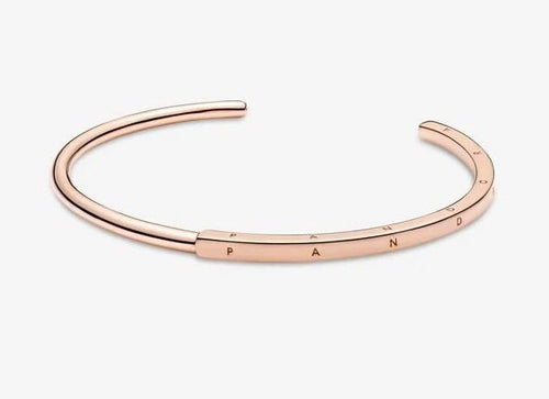 Pandora 14K Rose Gold Plated Signature ID Bangle - Fifth Avenue Jewellers