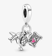 Load image into Gallery viewer, Pandora Airplane, Globe &amp; Suitcase Dangle Charm - Fifth Avenue Jewellers
