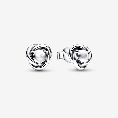 Pandora April Crystal Birthstone Eternity Circle Stud Earrings - Fifth Avenue Jewellers