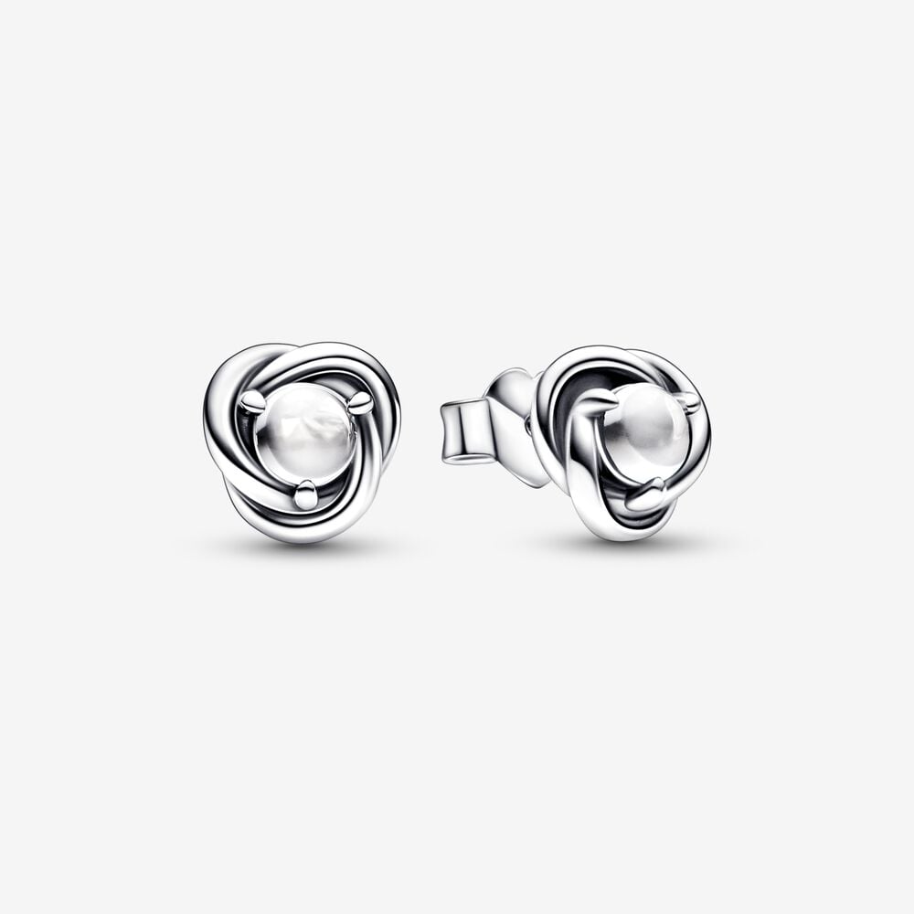 Pandora April Crystal Birthstone Eternity Circle Stud Earrings - Fifth Avenue Jewellers