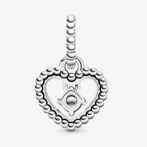 Pandora April Milky White Beaded Heart Dangle Charm - Fifth Avenue Jewellers